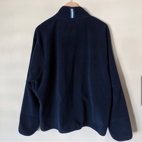 Vintage 90s Navy Fleece Zip Up Jacket Size L - Picture 2 of 3
